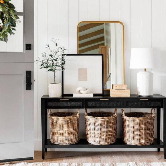 ISO: East Bluff Woven Drawer Console Table Black - Studio McGee - Picture 2 of 2